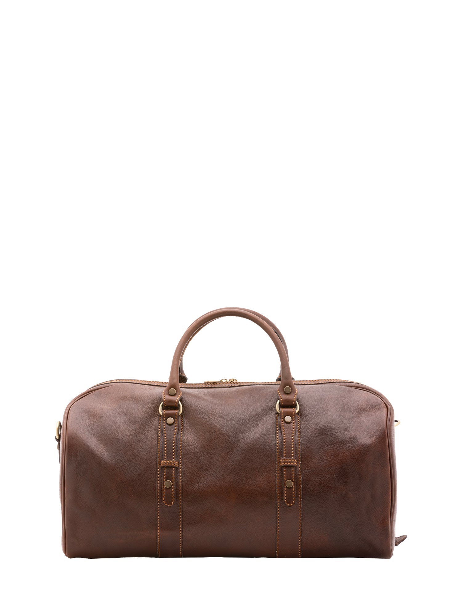 Borsa da viaggio unisex in vera pelle 100% cotone 4514-TESTA DI MORO Alessia Firenze