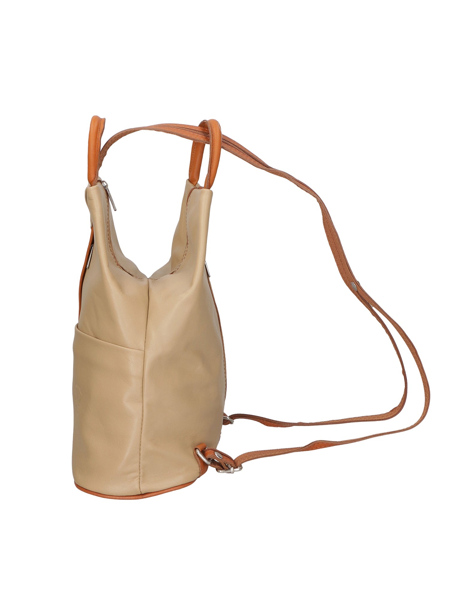 Erika Zaino da donna in vera pelle Casual 80072-TAUPE-CUOIO Chiara Ferretti
