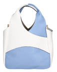 Iside Borsa a mano da donna 100% pelle 05793-D592 AZUL + D01 BIANCO Chiara Ferretti
