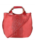 Eufemia Borsa a spalla da donna Pelle Croco Stampata 9007 1-ROSSO Chiara Ferretti