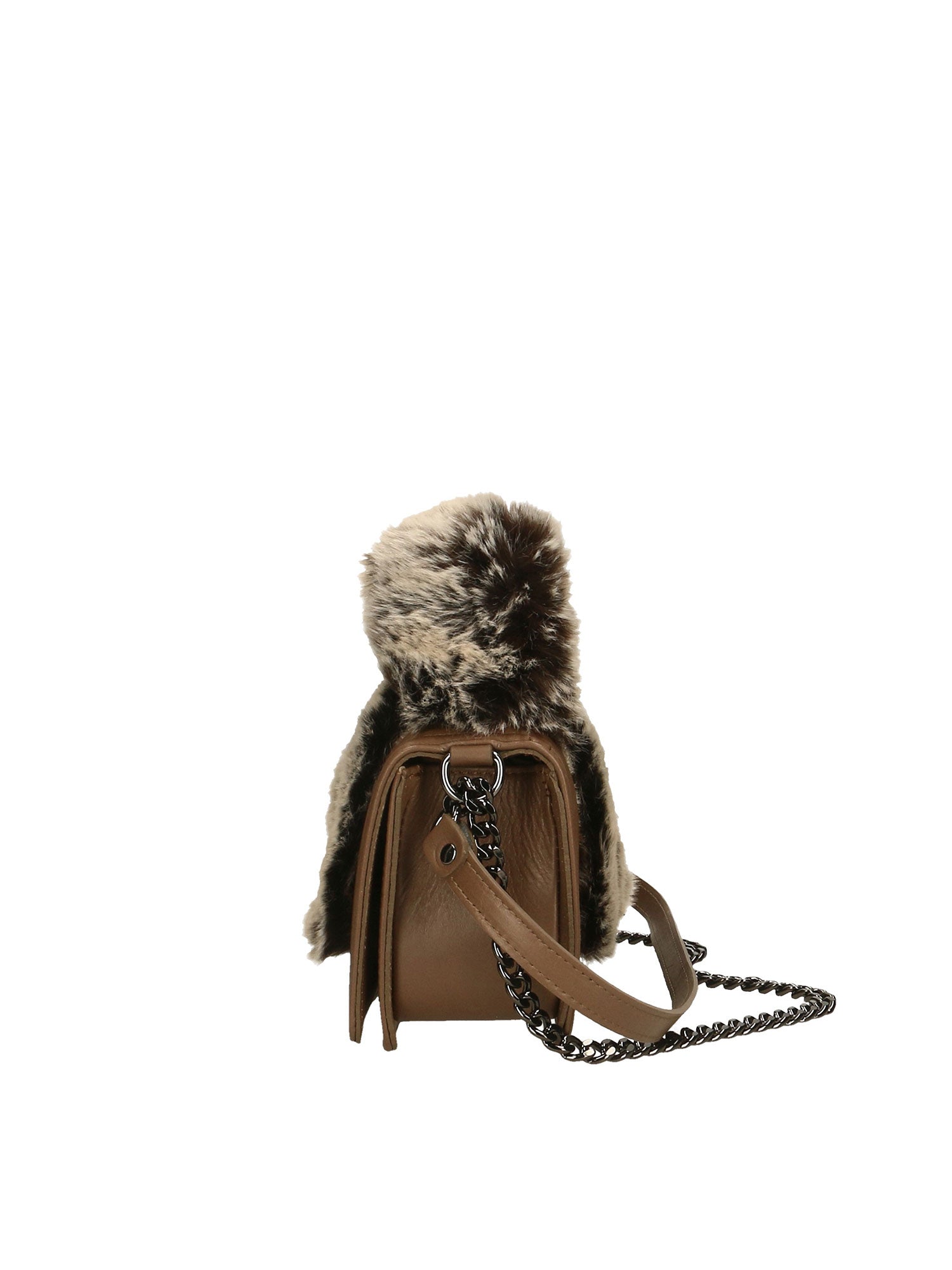 Silvana Pro Borsa a tracolla donna Vera pelle + Calfhair 6599-TAUPE Chiara Ferretti
