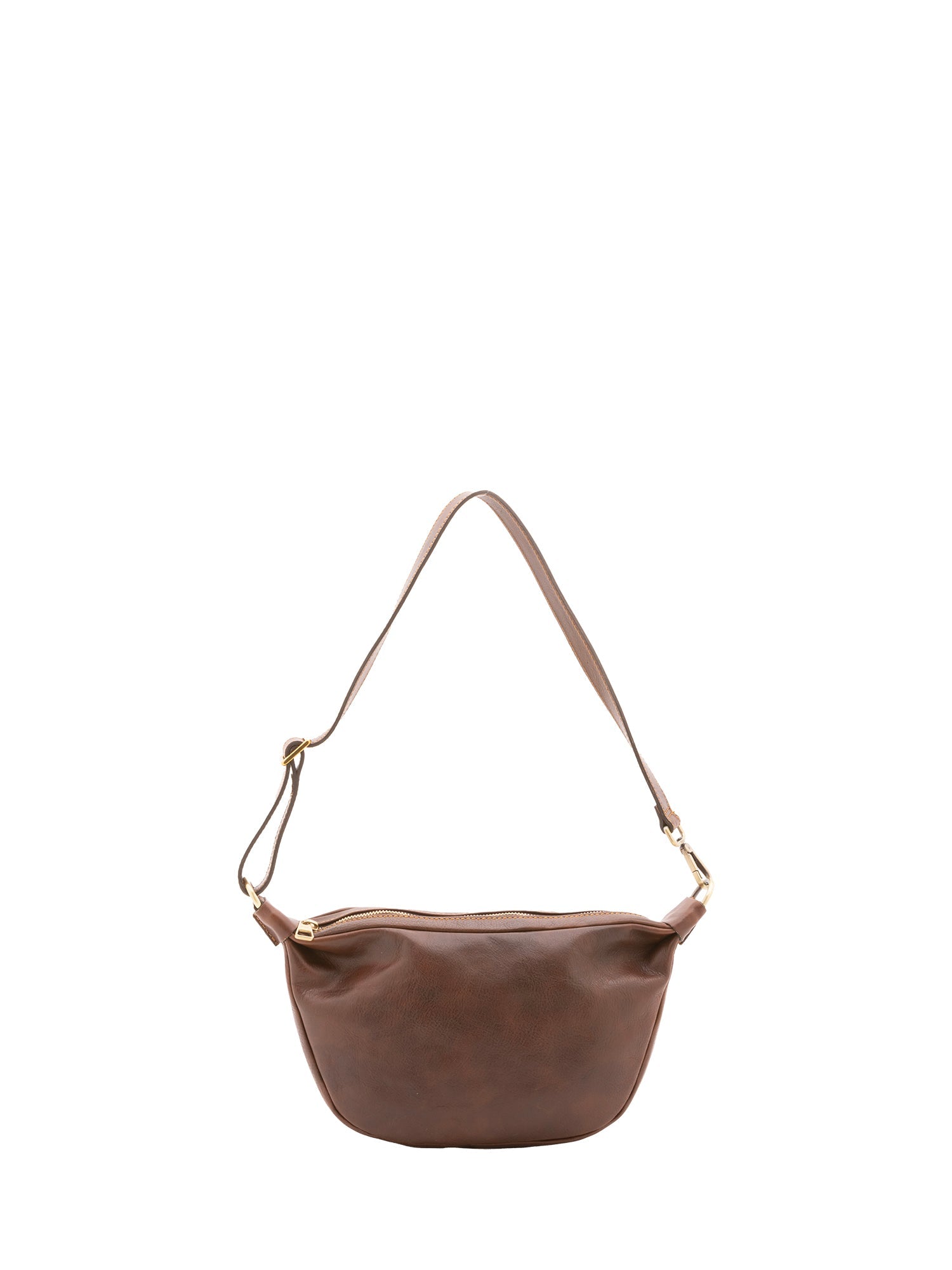 Borsa a spalla unisex in vera pelle 100% cotone 4603-TESTA DI MORO Alessia Firenze