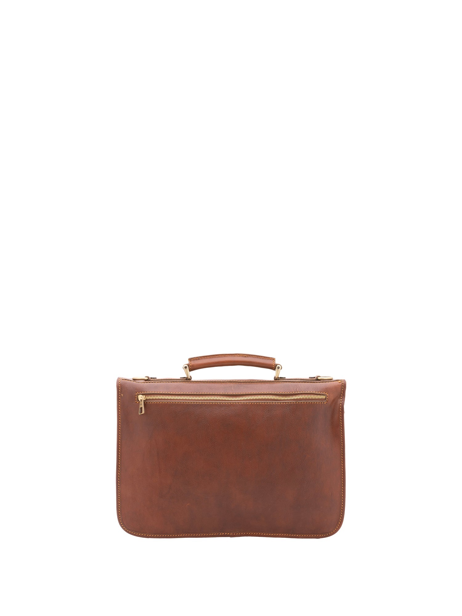 Borsa a mano unisex in vera pelle Made in Italy 4512-MARRONE Alessia Firenze