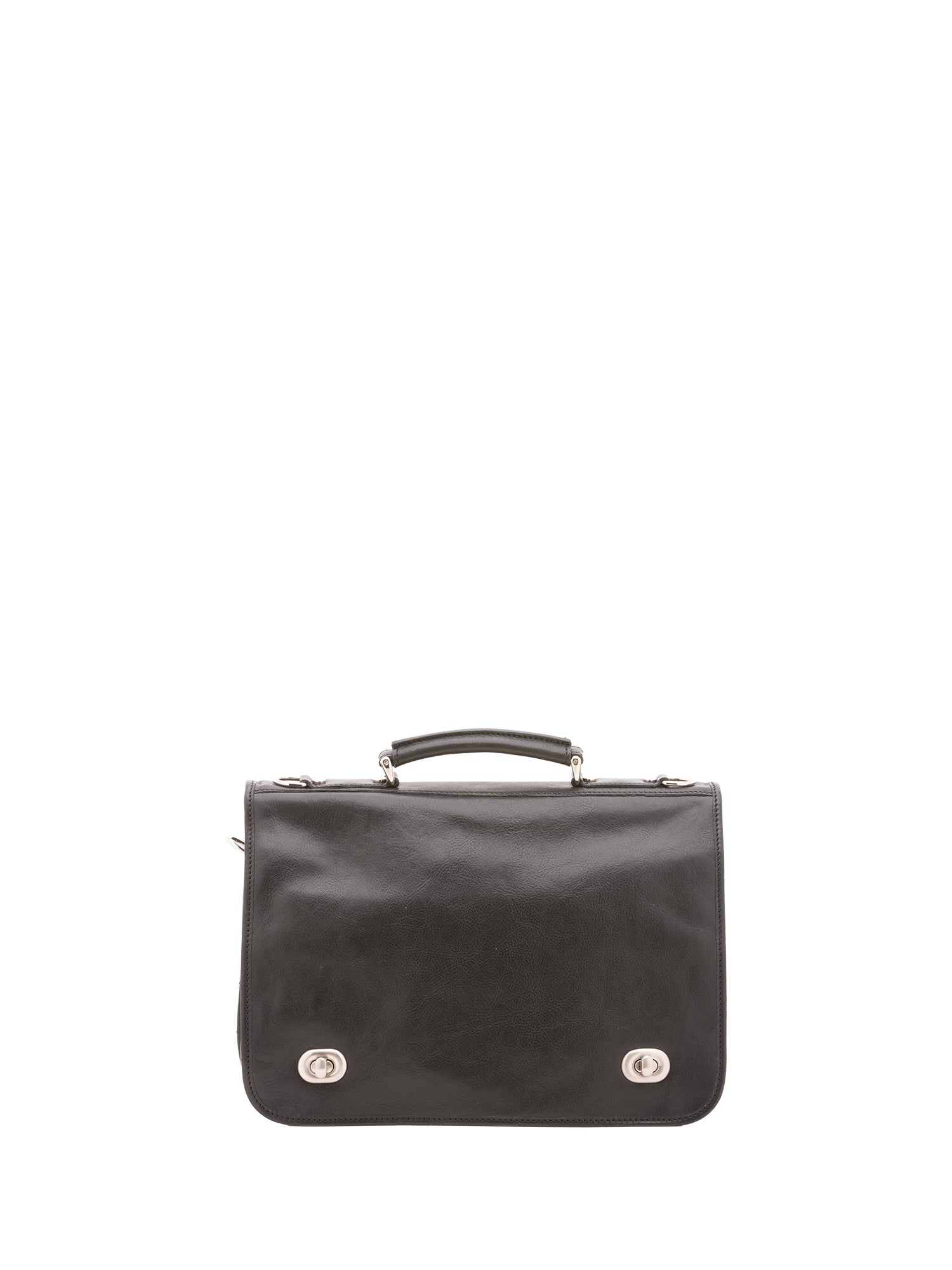 Borsa a mano unisex in vera pelle Made in Italy 4512-NERO Alessia Firenze