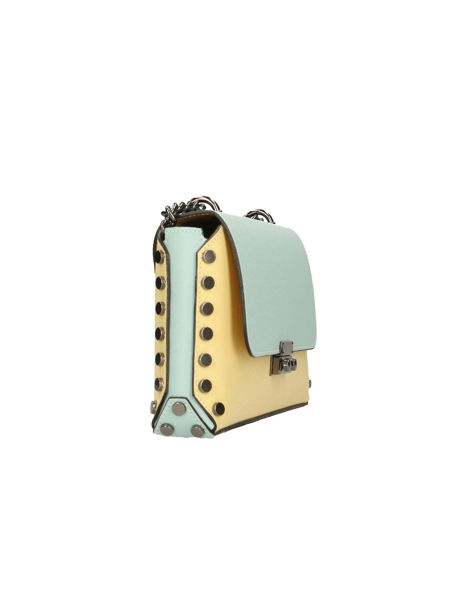 Vera pelle 8641-GIALLO+MARINA Borsa a tracolla da donna Evanthe Pro Chiara Ferretti
