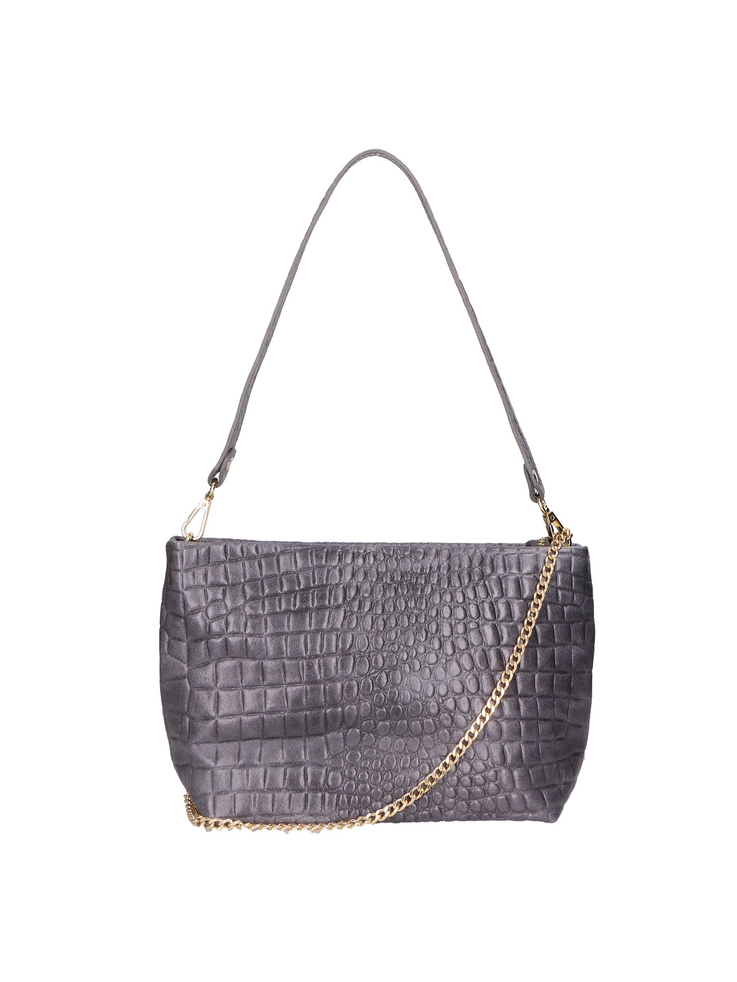 Lorelei Borsa a spalla da donna Vera pelle croco 06498-042 GRIGIO SCURO Chiara Ferretti