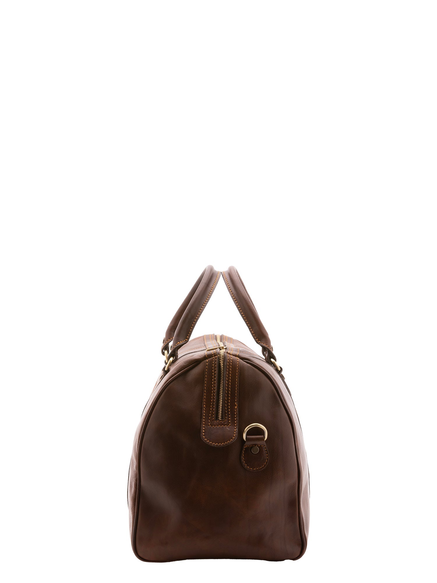 Borsa da viaggio unisex in vera pelle 100% cotone 4039-TESTA DI MORO Alessia Firenze