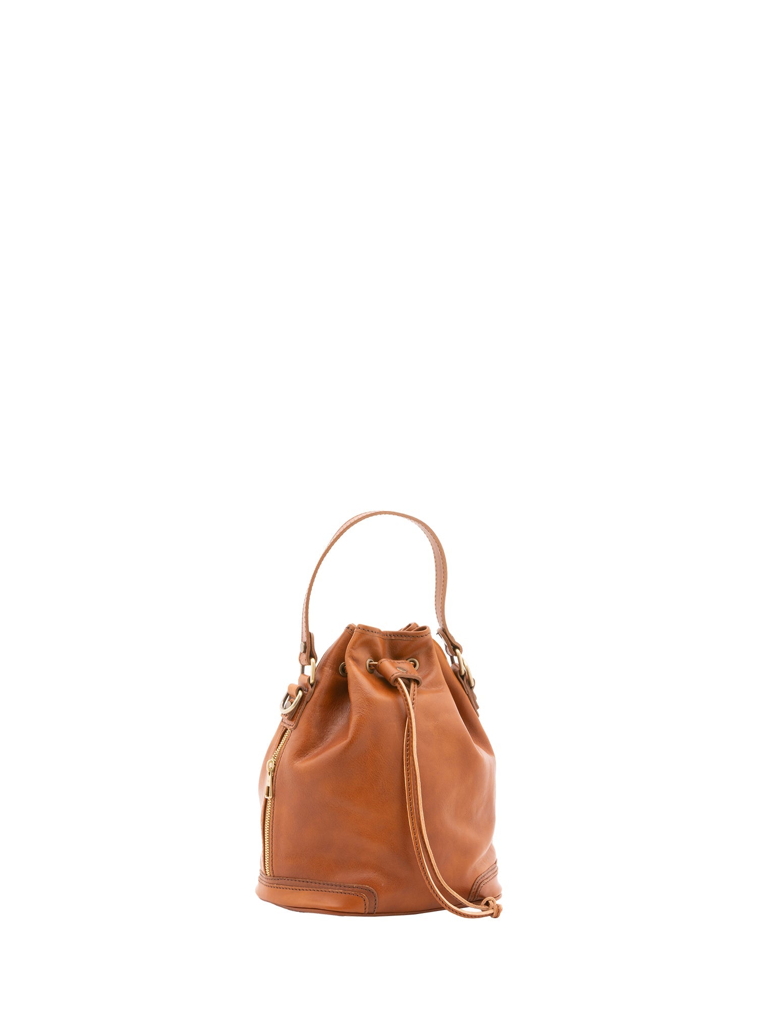 Borsa a secchiello unisex in vera pelle 100% cotone 4535-MIELE Alessia Firenze