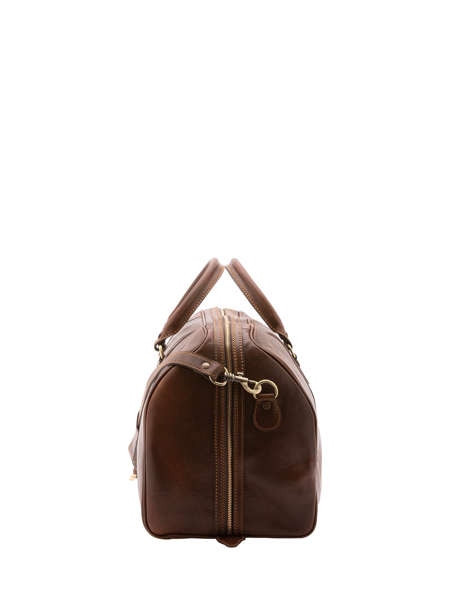 Borsa da viaggio unisex vera pelle 100% cotone 4038-TESTA DI MORO Alessia Firenze