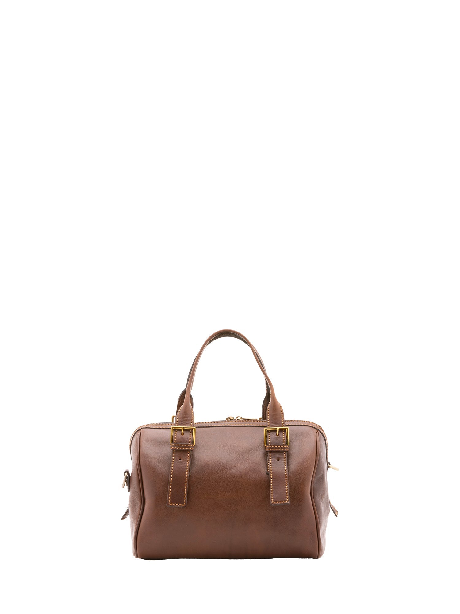 Borsa a bauletto unisex in vera pelle 100% cotone 4528-TESTA DI MORO Alessia Firenze