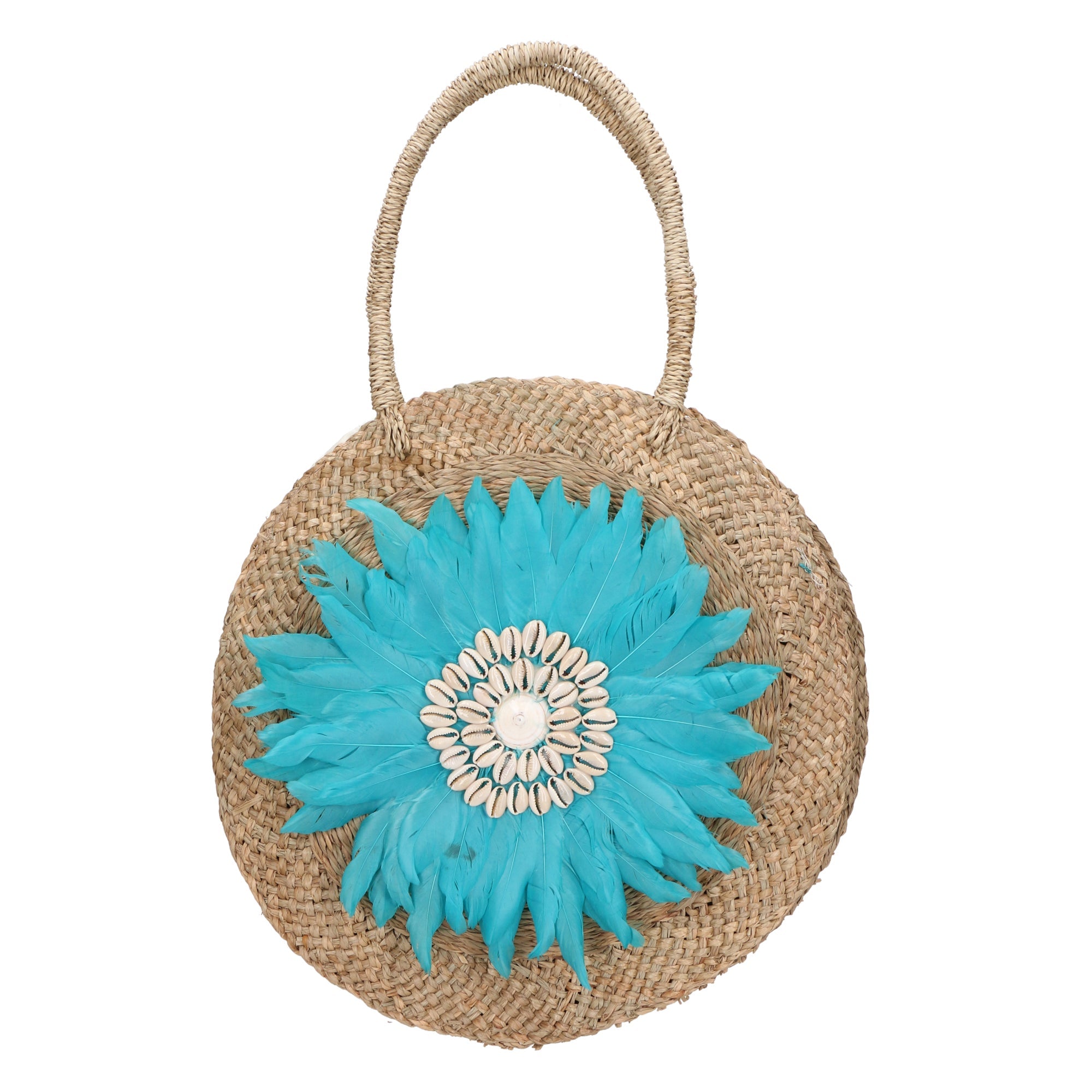 Karen Borsa a mano da donna Paglia intrecciata 88121-TURCHESE Chiara Ferretti