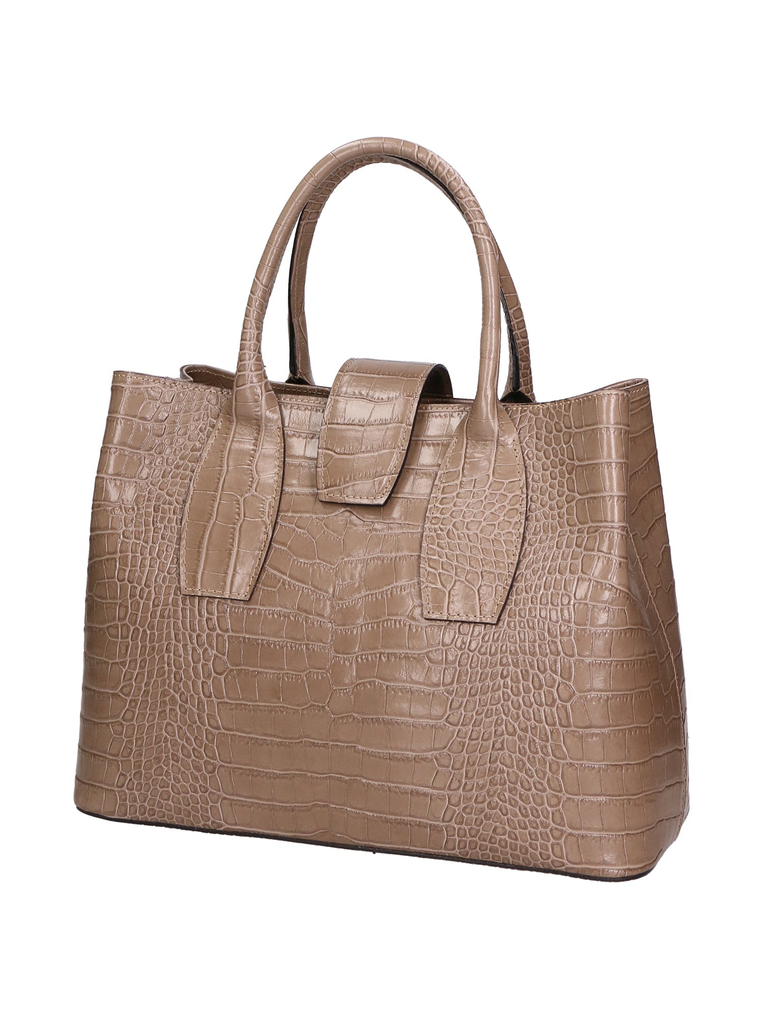 Letizia Borsa a mano da donna Pelle stampata croco 06542-TAUPE SCURO Chiara Ferretti