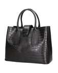 Letizia Borsa a mano da donna Pelle stampata croco 06542-NERO Chiara Ferretti