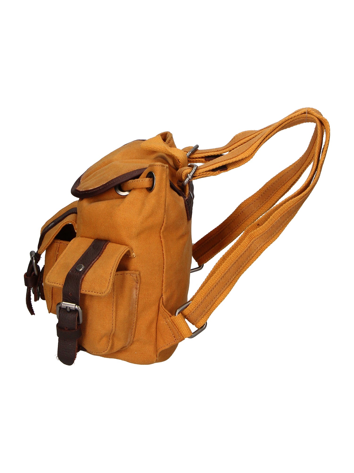 Micaela ZG3006-CUOIO COGNAC Zaino unisex in canvas e vera pelle Chiara Ferretti