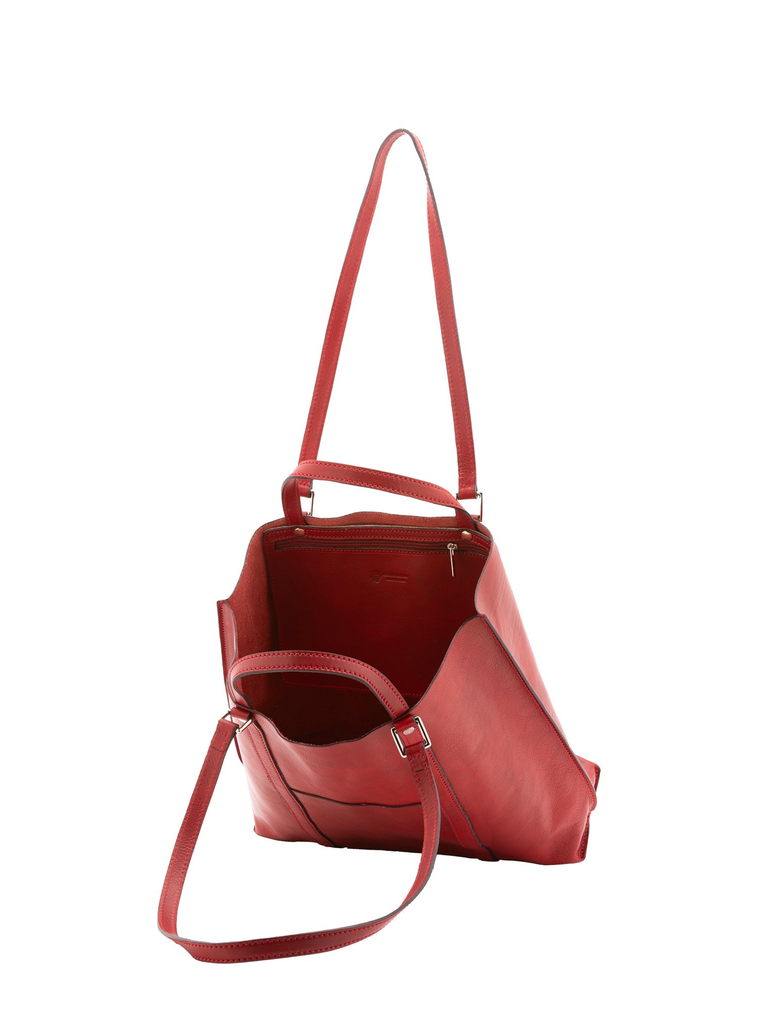 Borsa a spalla unisex in vera pelle Made in Italy 4610-ROSSO Alessia Firenze