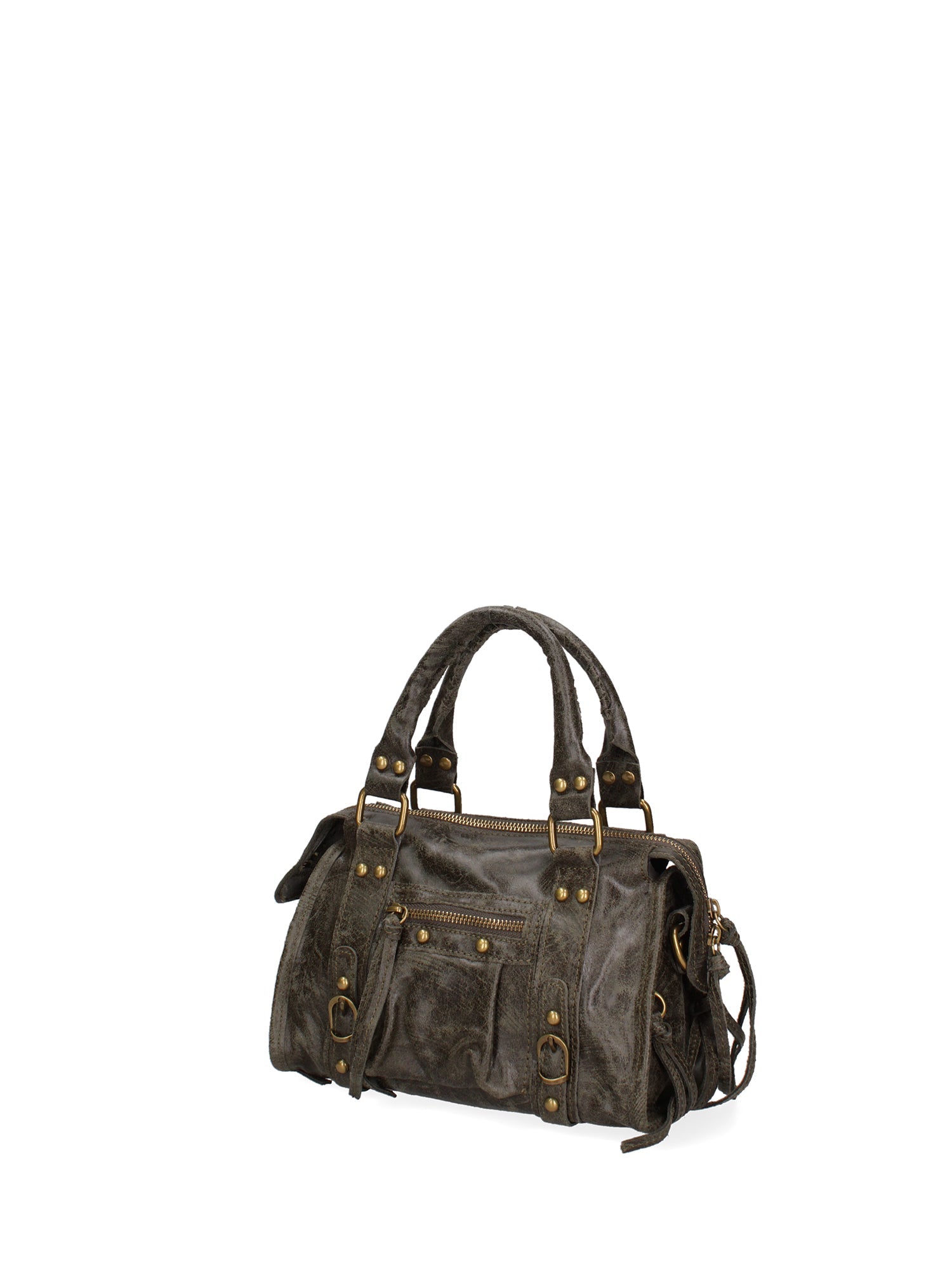 Erisia Borsa a spalla da donna Vera pelle 06091-049 VERDE MILITARE SCURO Chiara Ferretti