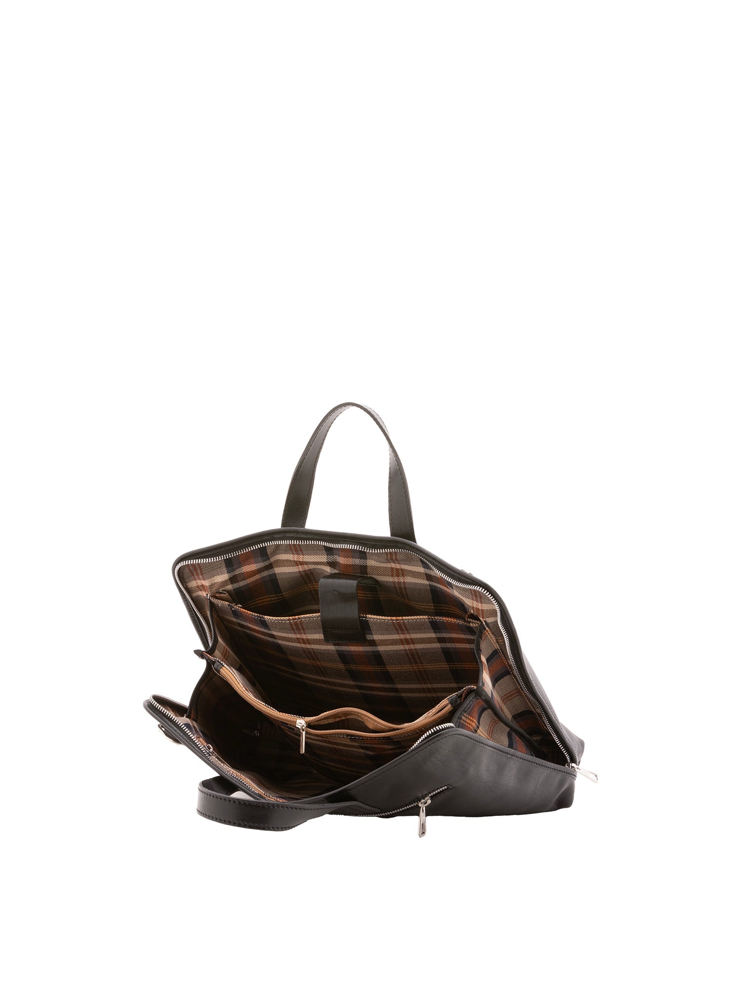 Borsa a mano unisex in vera pelle 100% cotone 4453-NERO Alessia Firenze