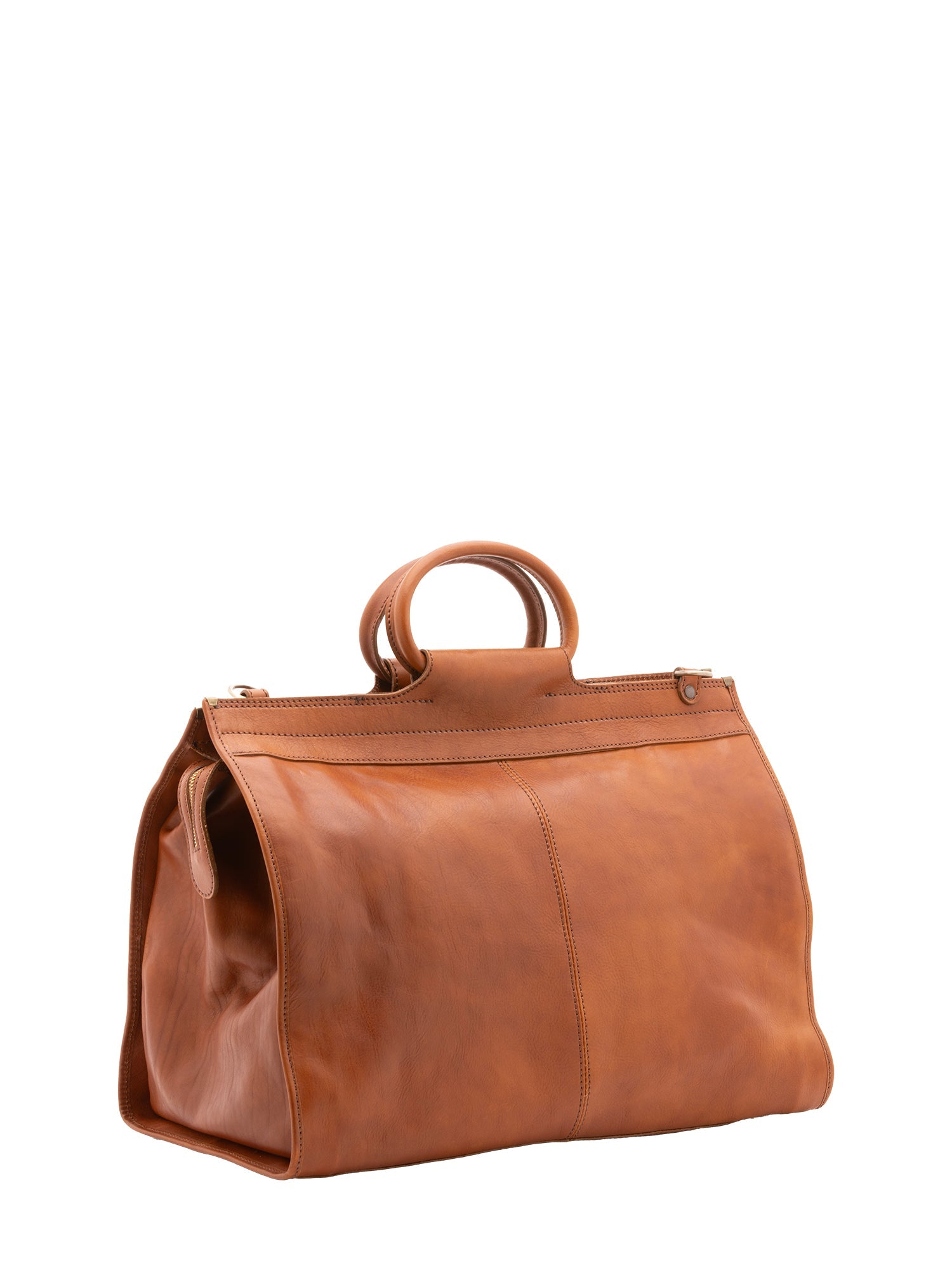 Borsa da viaggio unisex in vera pelle 100% cotone 4563-MIELE Alessia Firenze