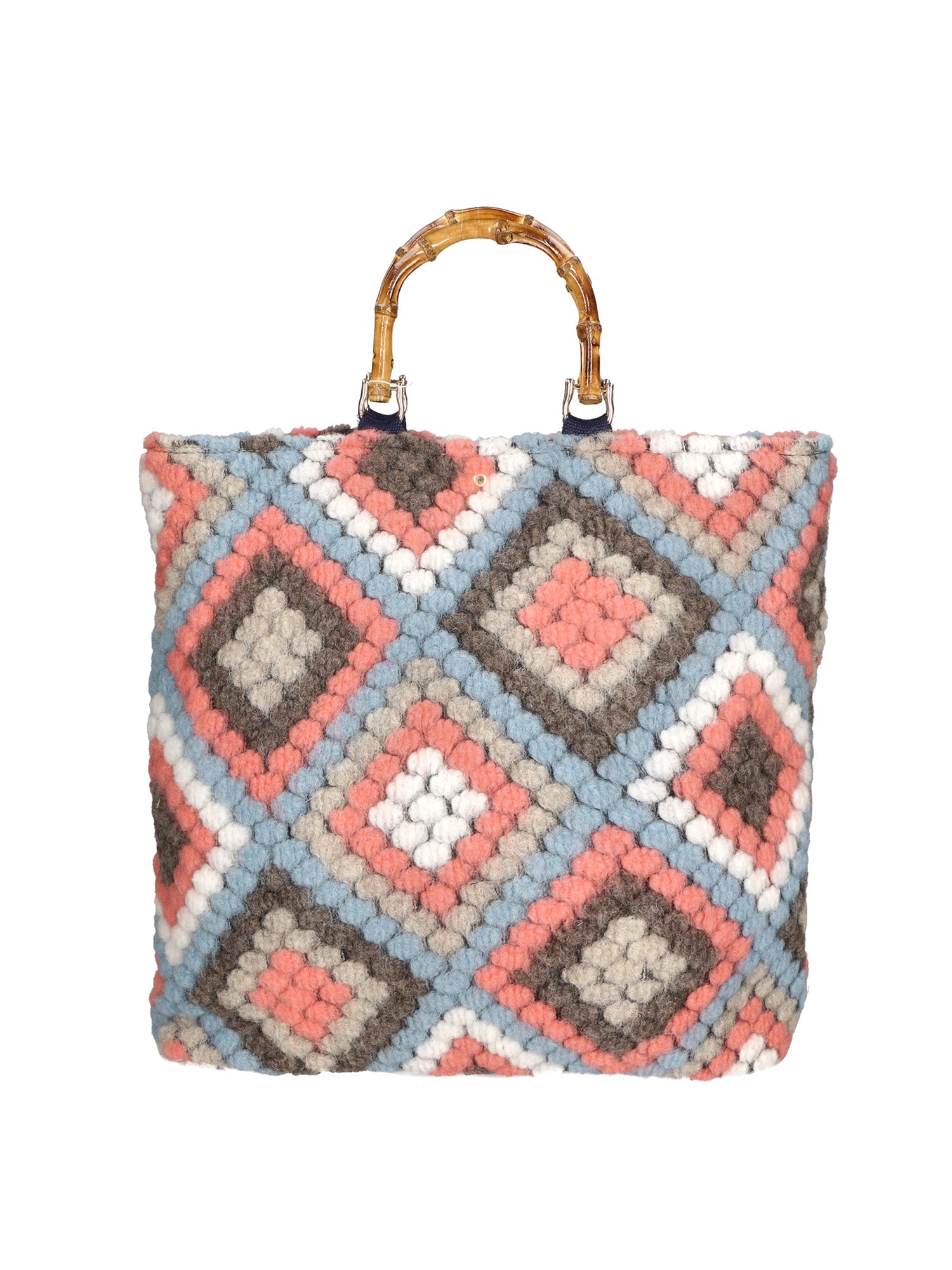Luana Borsa a mano da donna Lana e vera pelle 04466-CIELO Chiara Ferretti