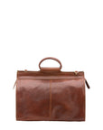 Borsa da viaggio unisex in vera pelle 100% cotone 4563-MARRONE Alessia Firenze