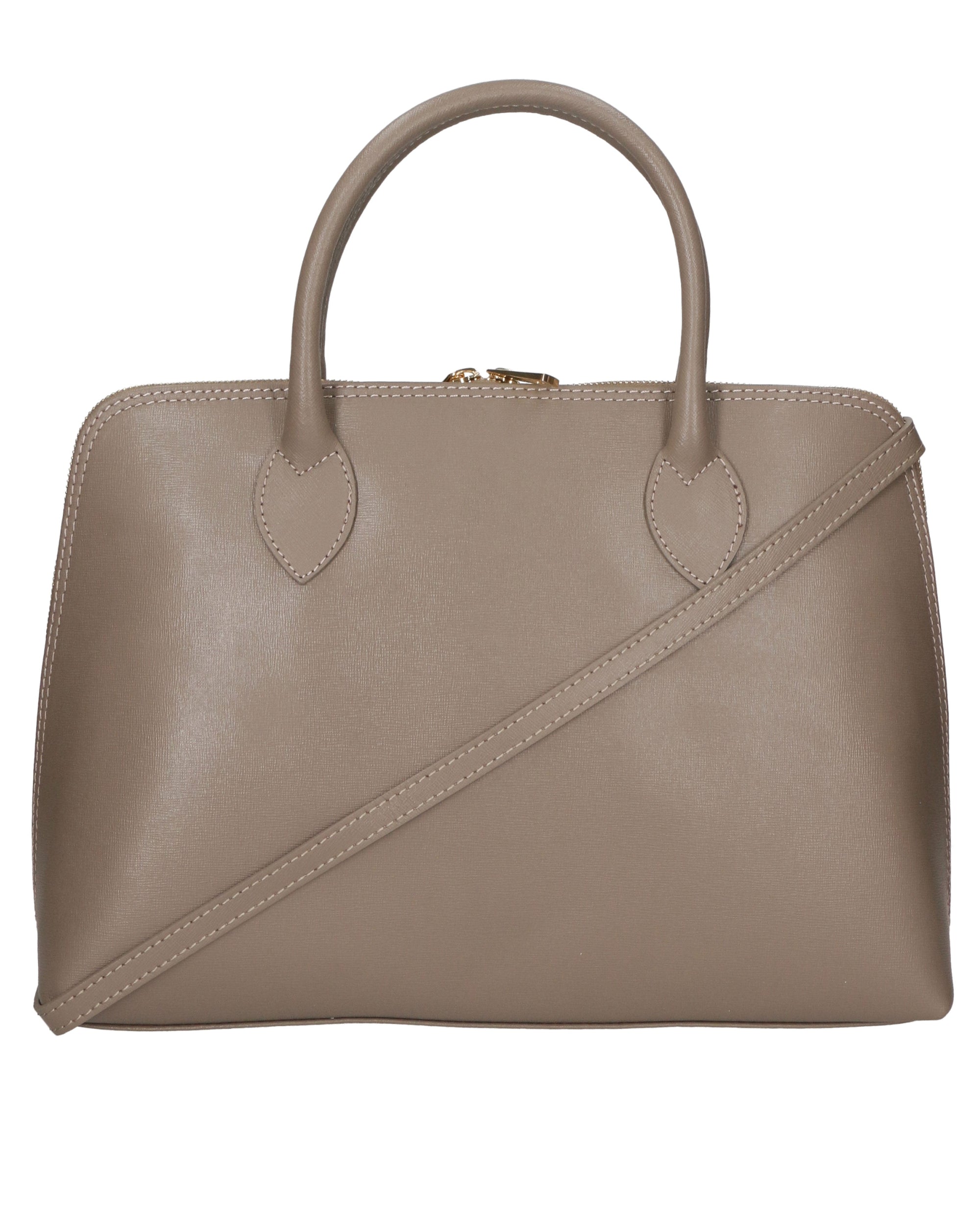 Venezia Borsa a mano da donna 100% pelle 2131-SF11 TAUPE SCURO Chiara Ferretti