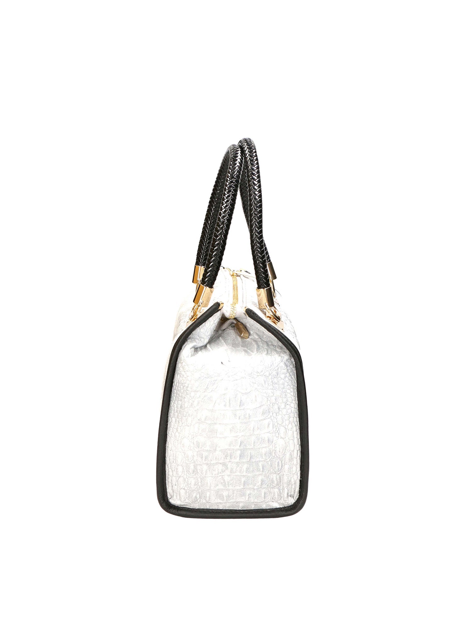 Edna Borsa a bauletto da donna Pelle e camoscio stampato croco 80044-018 GRIGIO MEDIO Chiara Ferretti