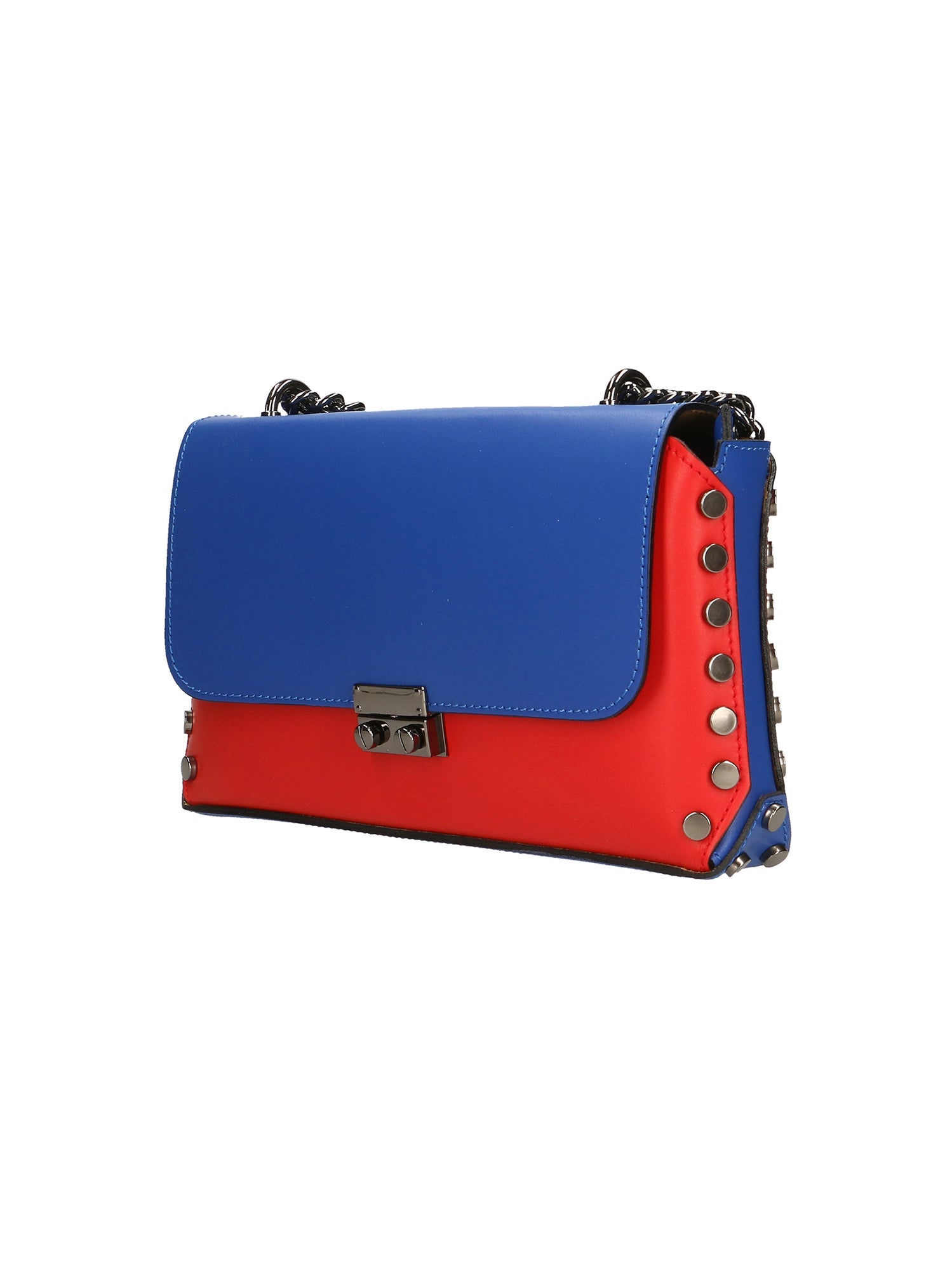 Vera pelle 8641-ROSSO+BLU Borsa a tracolla da donna Evanthe Pro Chiara Ferretti