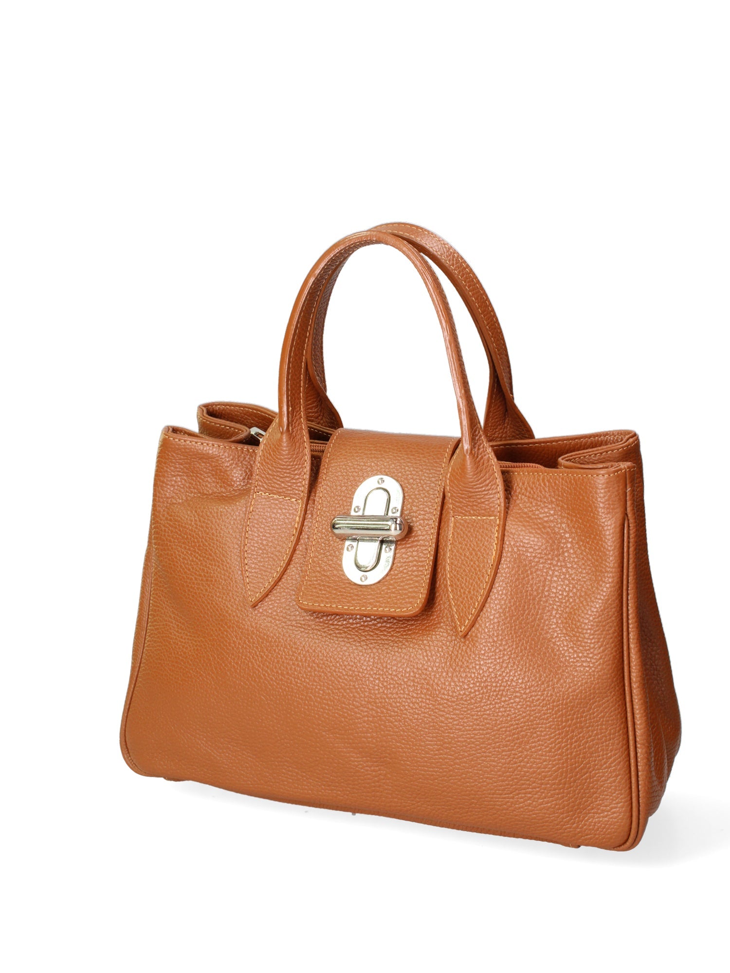 Ascoli Borsa a mano da donna Pelle stampata cocco 7718-D17 CUOIO SCURO Chiara Ferretti