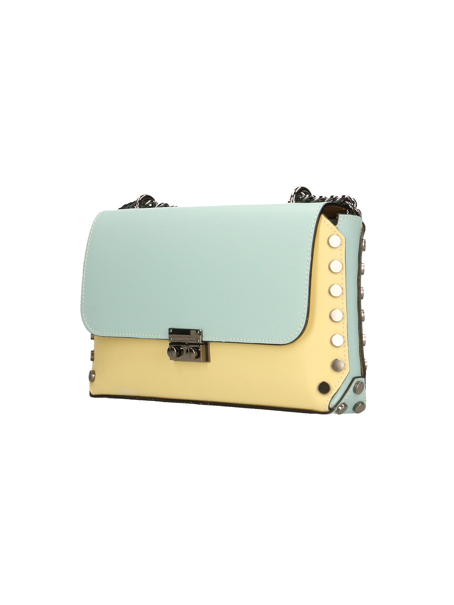 Vera pelle 8641-GIALLO+MARINA Borsa a tracolla da donna Evanthe Pro Chiara Ferretti