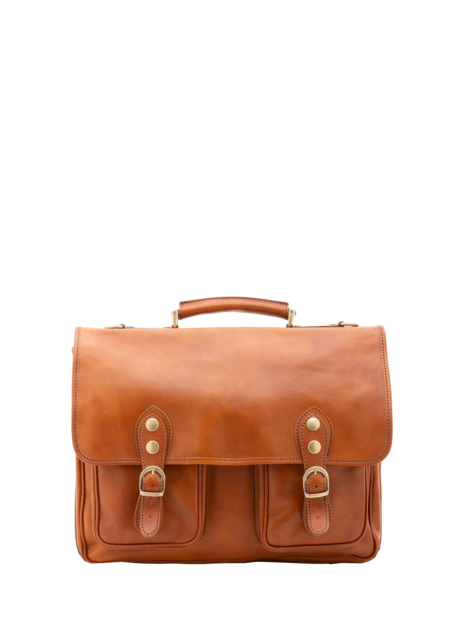 Borsa a mano unisex vera pelle Made in Italy 4015-MIELE Alessia Firenze