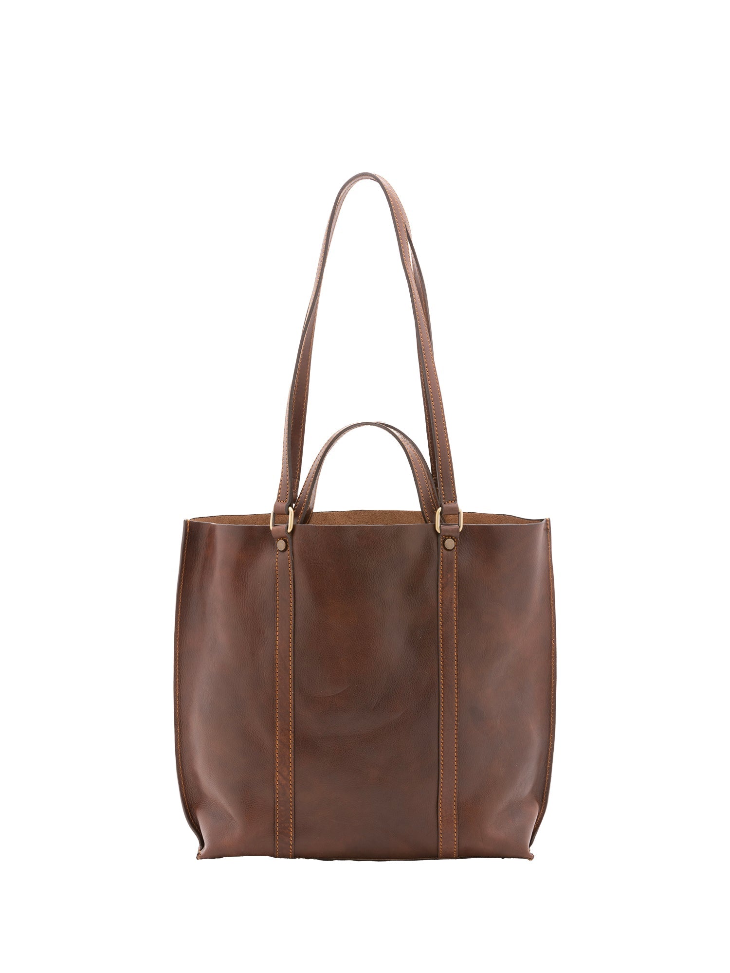 Borsa a spalla unisex in vera pelle Made in Italy 4610-TESTA DI MORO Alessia Firenze