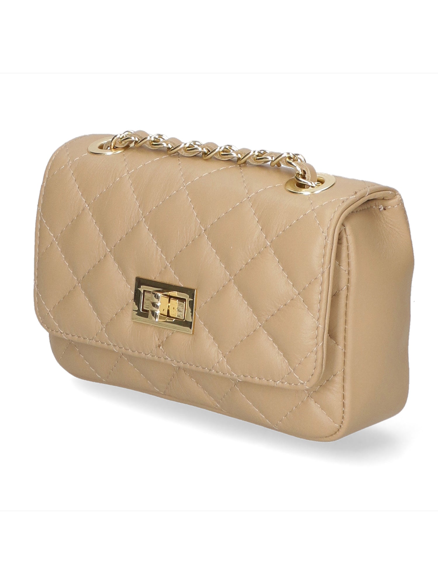 Carolina Borsa a spalla da donna Vera pelle 1073-S40 TAUPE Chiara Ferretti