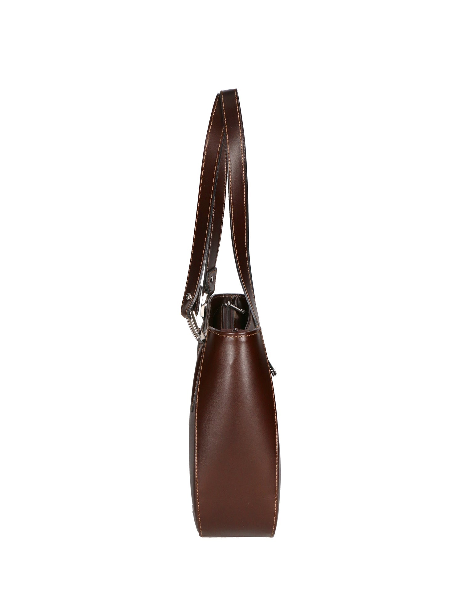 Eva Borsa a spalla da donna Vera pelle 9024-TMORO DARK BROWN Chiara Ferretti