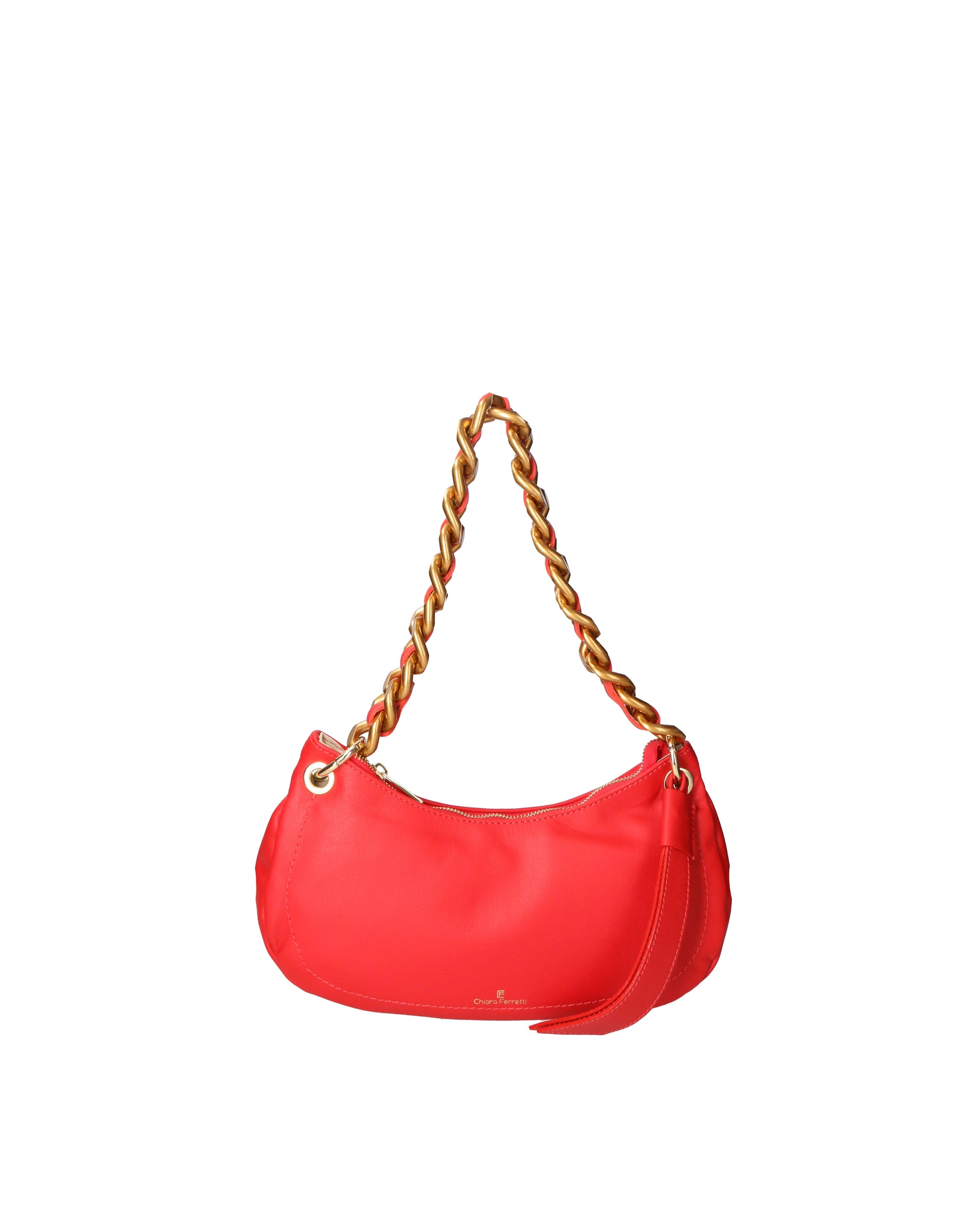 Borsa a spalla da donna In Vera pelle | Chiara Ferretti | CF220546123FBG-S58_ROSSO_FUOCO+L214ROSSO
