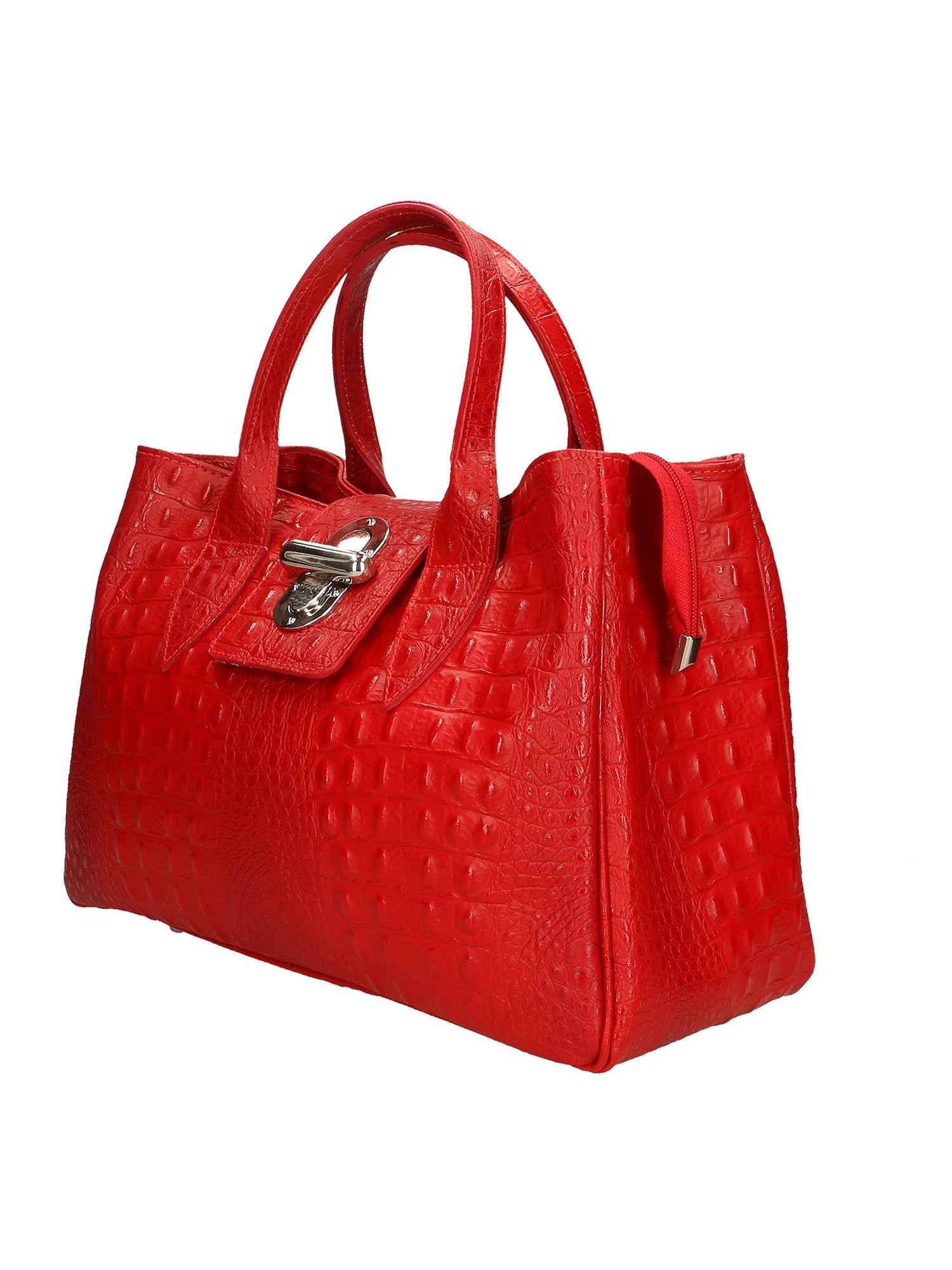 Ascoli Borsa a mano da donna Pelle stampata cocco 7718-ROSSO RED Chiara Ferretti