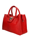 Ascoli Borsa a mano da donna Pelle stampata cocco 7718-ROSSO RED Chiara Ferretti