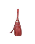 Loredana Damen-Schultertasche aus echtem Leder, hergestellt in Italien, 15 x 30 x 8 cm