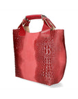 Eufemia Borsa a spalla da donna Pelle Croco Stampata 9007 1-ROSSO Chiara Ferretti