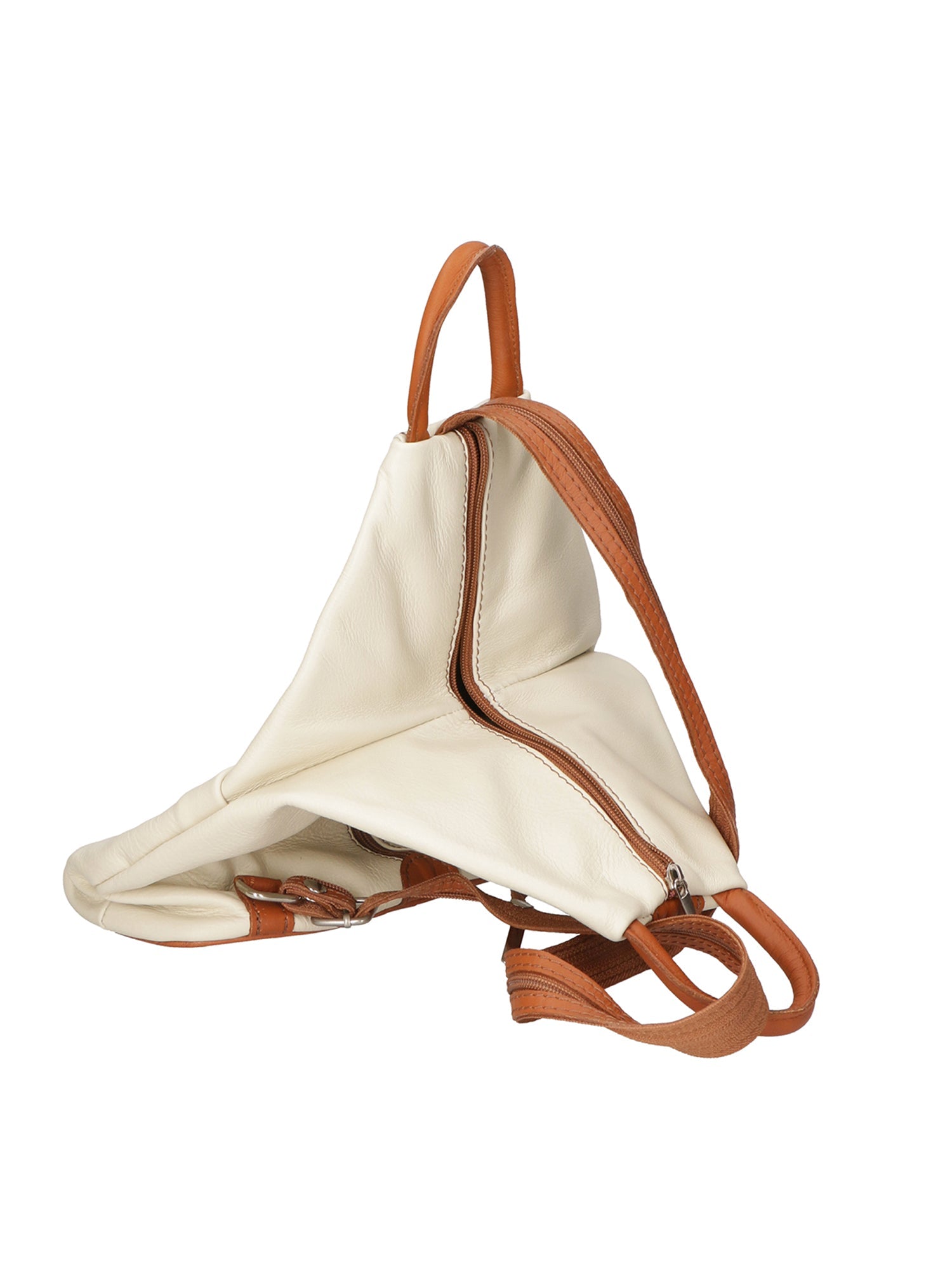 Erika Zaino da donna in vera pelle Casual 80072-BEIGE-CUOIO Chiara Ferretti