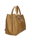 Ascoli Borsa a mano da donna Pelle stampata cocco 7718-TAUPE Chiara Ferretti