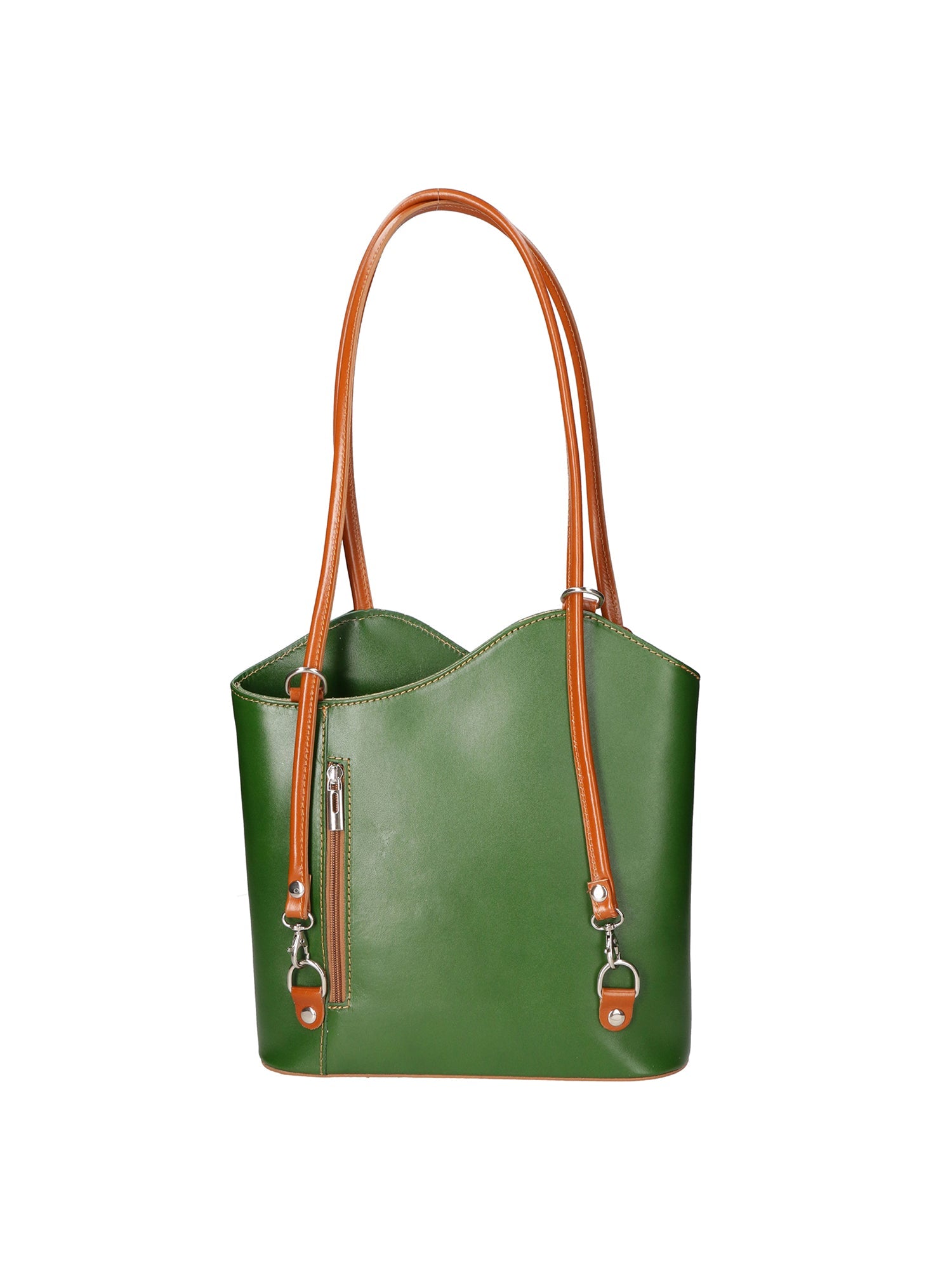 Fabiola Borsa a spalla da donna 100% pelle 9039-VERDE CUOIO Chiara Ferretti
