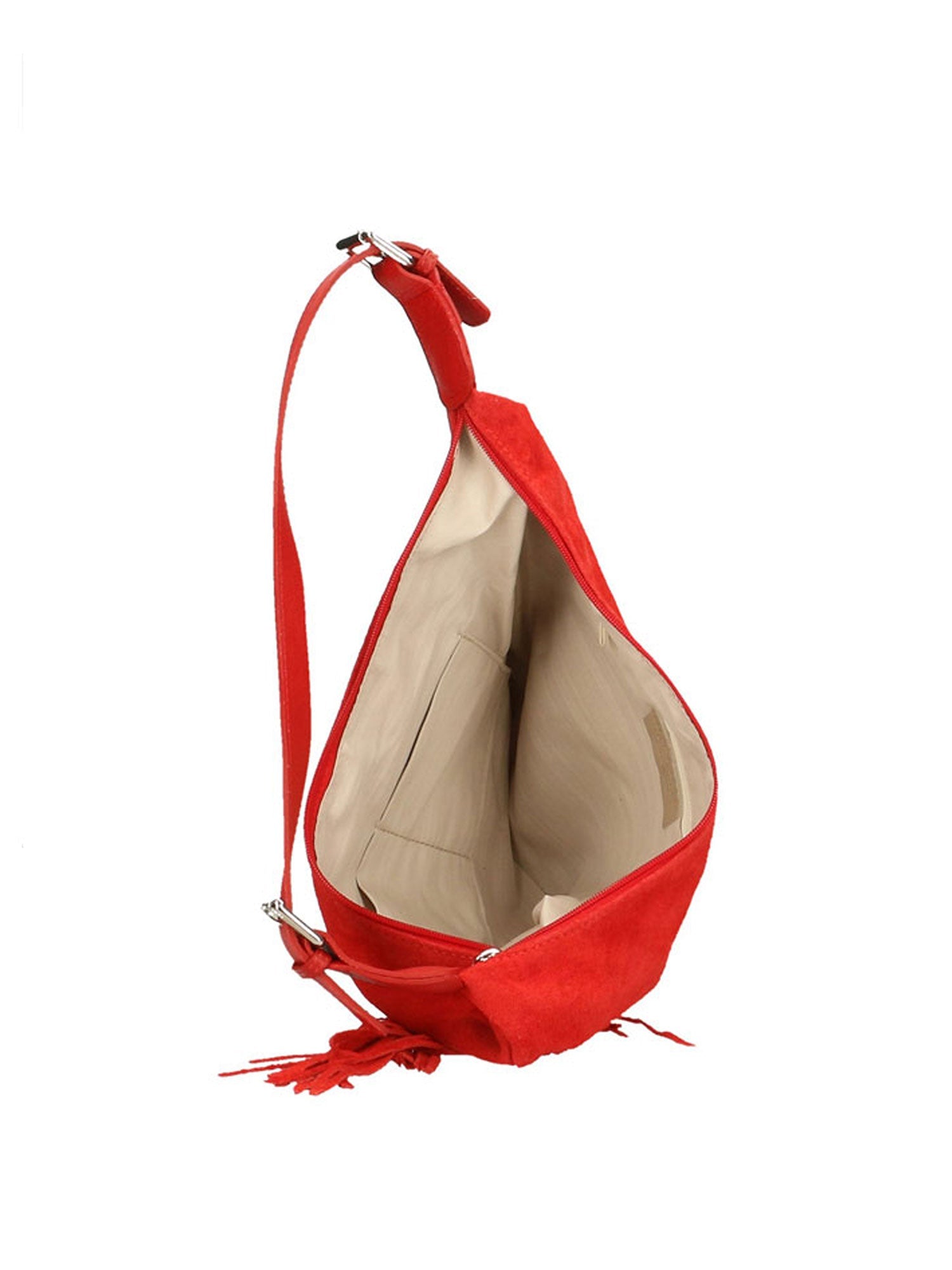 Zefira Borsa a spalla da donna Pelle Scamosciata 8630-ROSSO Chiara Ferretti