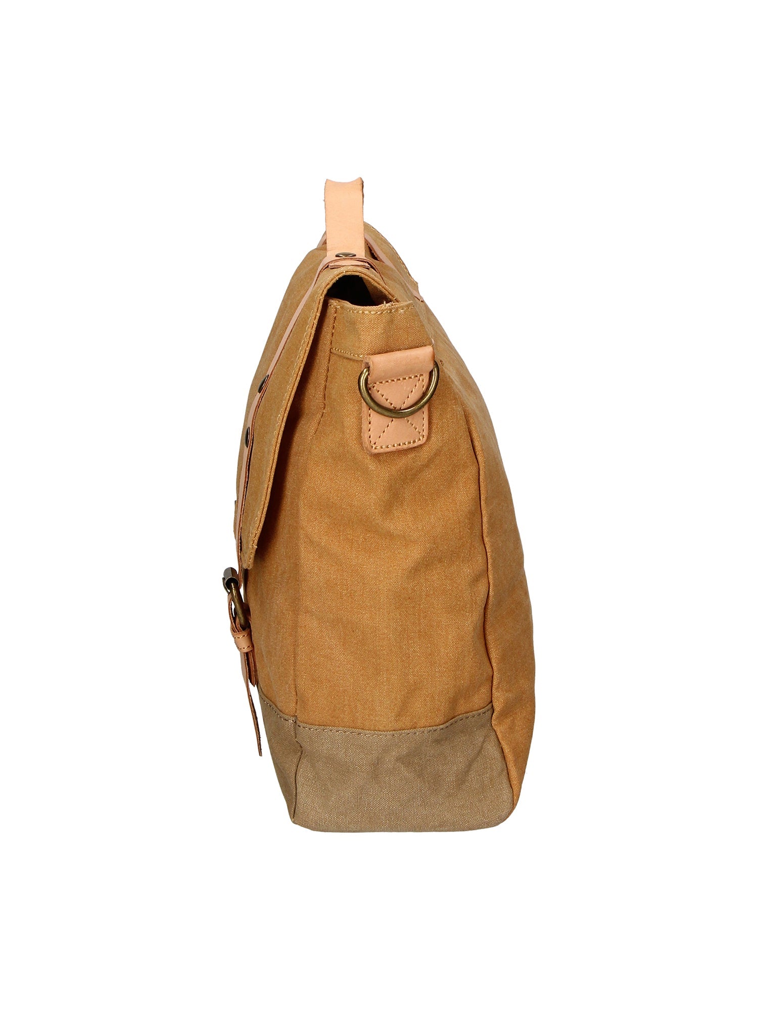 Minerva Borsa a mano unisex Canvas e pelle ZG3011-CUOIO COGNAC Chiara Ferretti