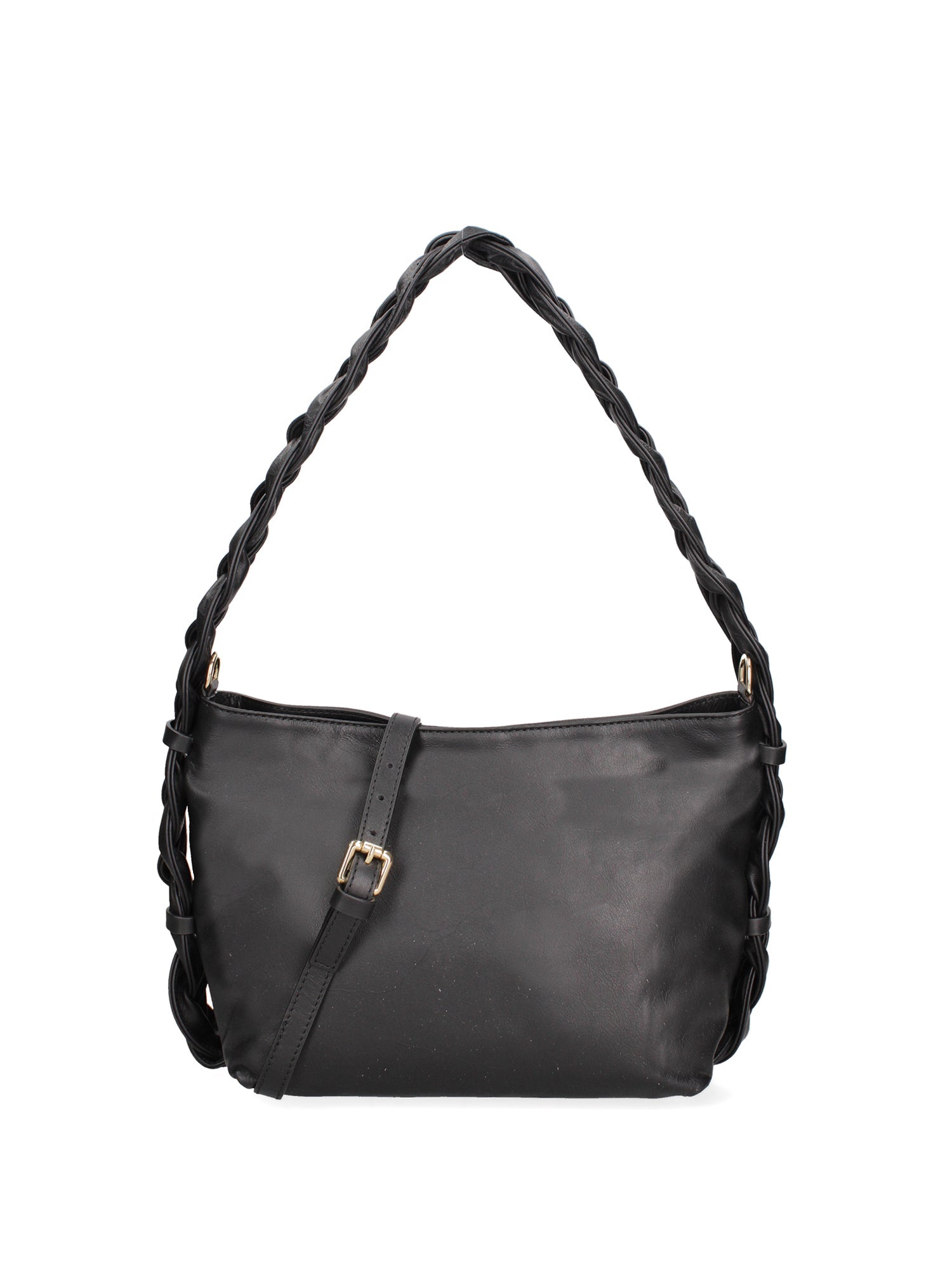 Isara Borsa a spalla da donna Vera pelle 07170-NERO BLACK Chiara Ferretti