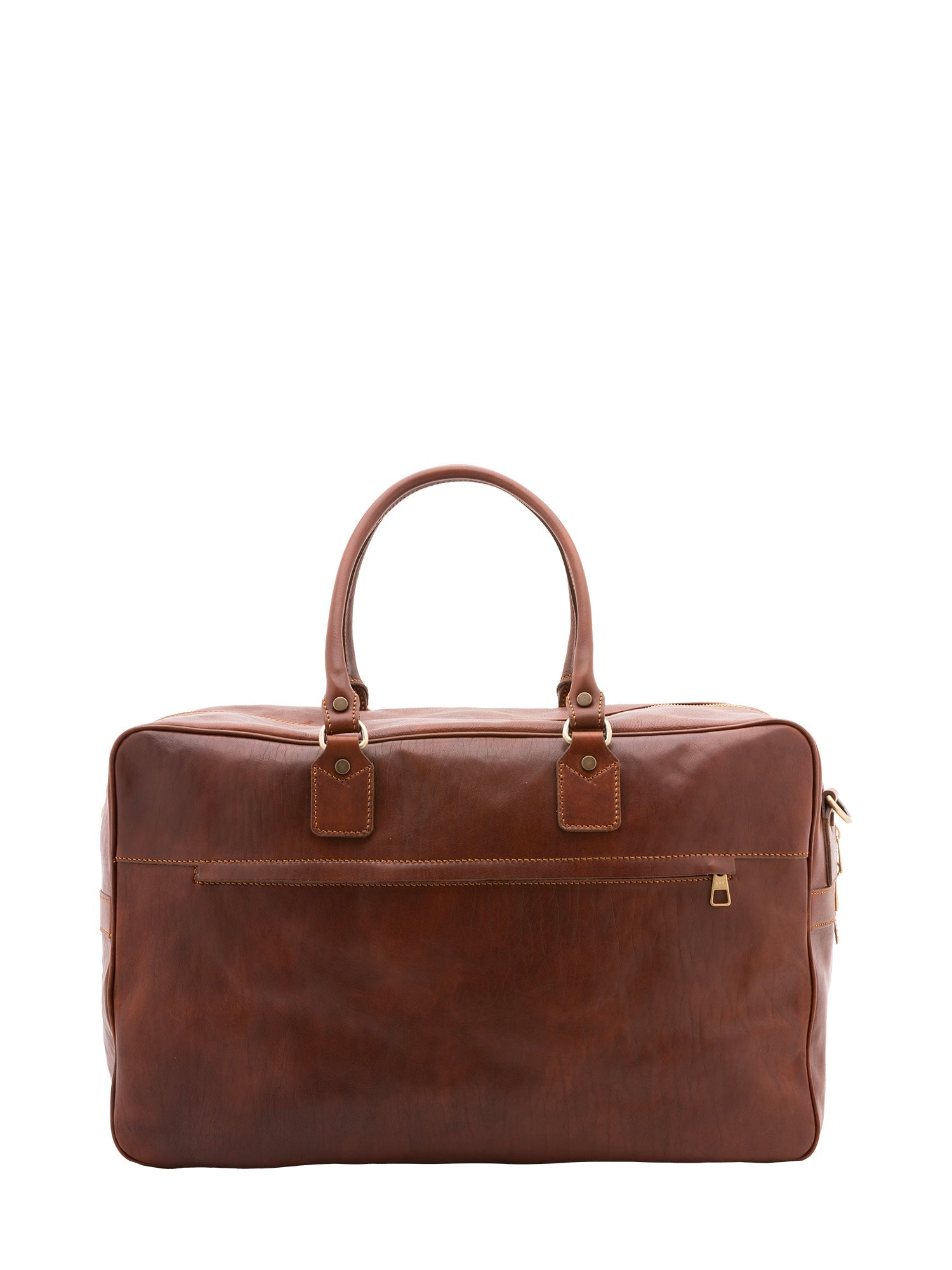 Borsa da viaggio unisex vera pelle 100% cotone 4562-MARRONE Alessia Firenze