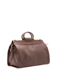 Borsa da viaggio unisex in vera pelle 100% cotone 4563-TESTA DI MORO Alessia Firenze