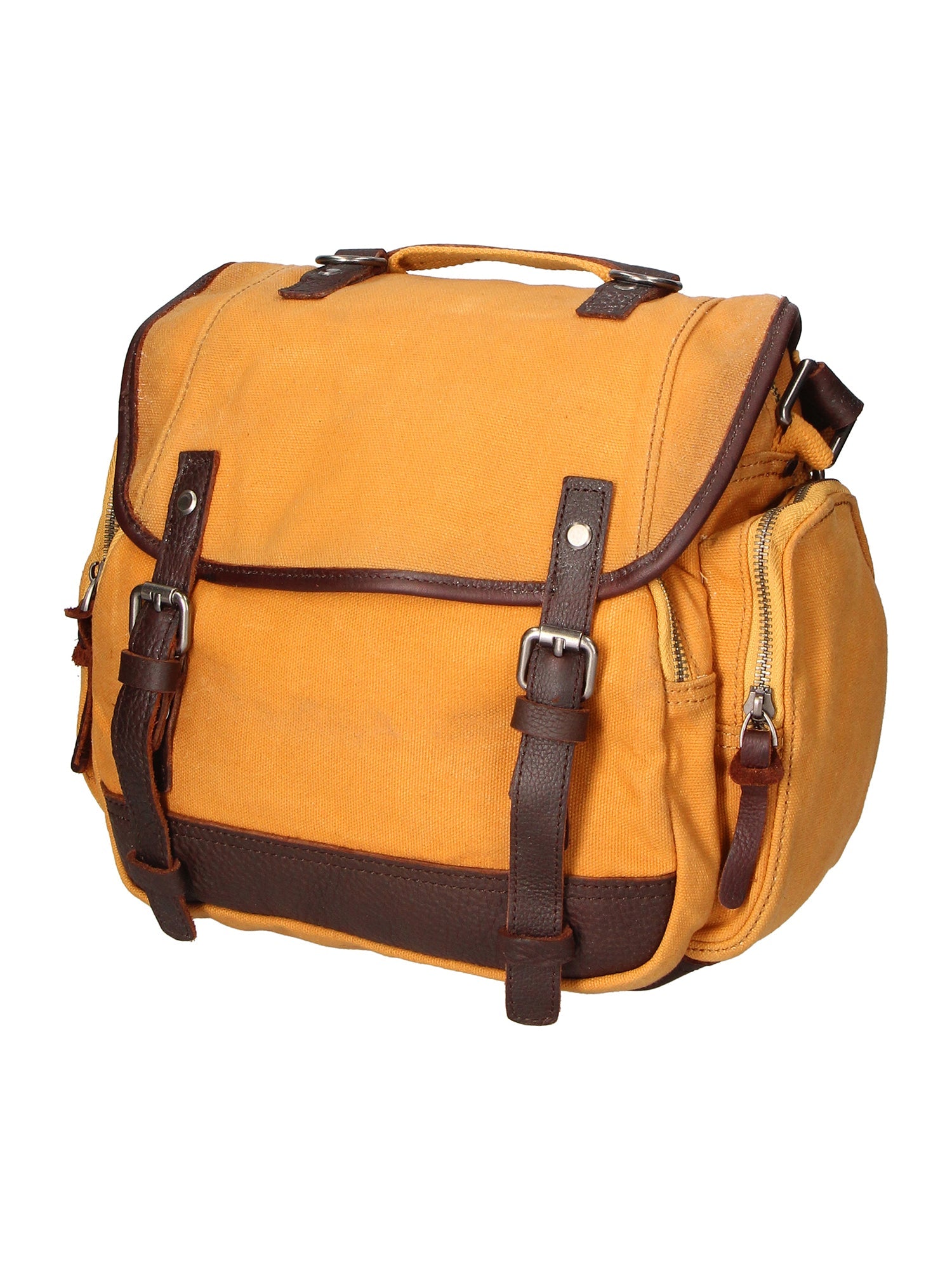 Mia Borsa a tracolla unisex Canvas e vera pelle ZG3003-CUOIO COGNAC Chiara Ferretti