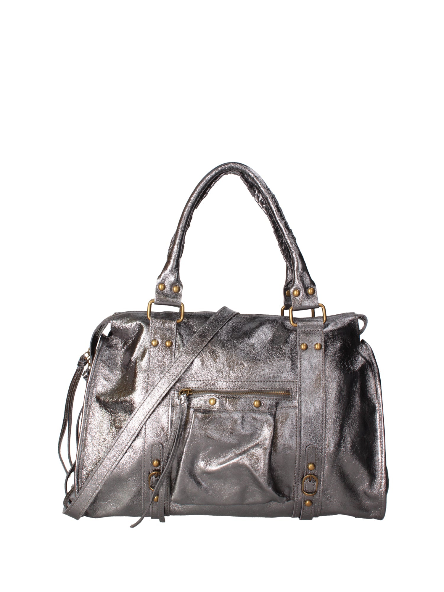 Novara Borsa a spalla da donna Vera pelle 06090 LM-L020 FERRO Chiara Ferretti