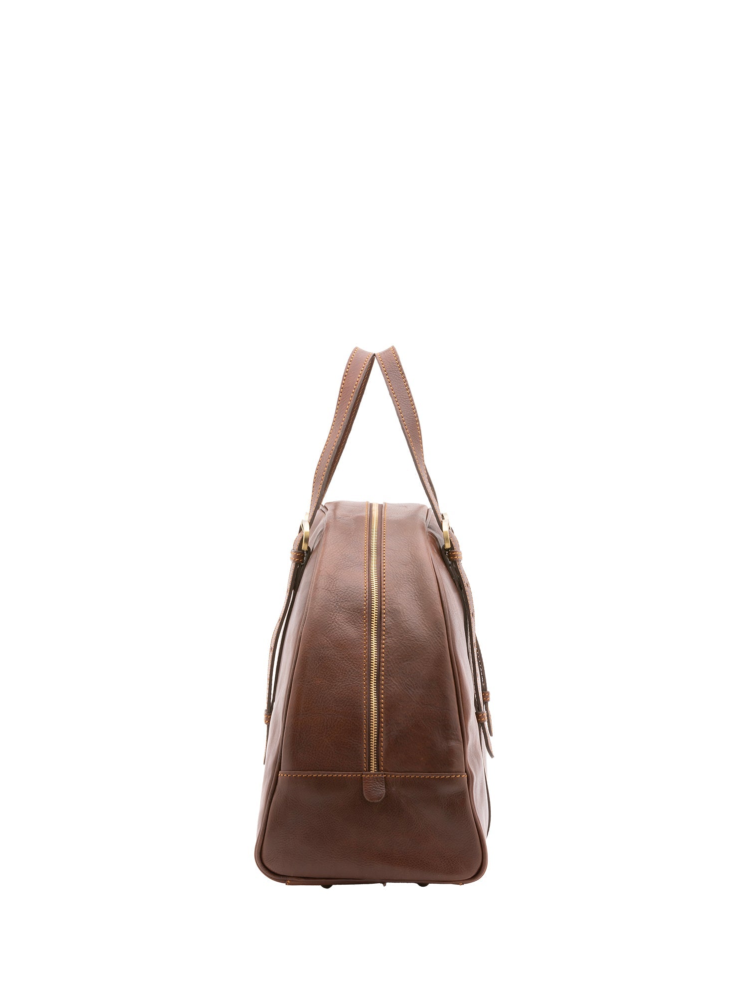Borsa da viaggio unisex in vera pelle 100% cotone 4589-TESTA DI MORO Alessia Firenze