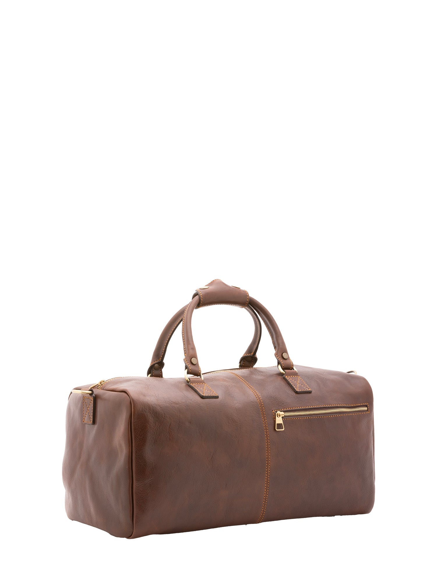 Borsa da viaggio unisex in vera pelle 100% cotone 4311-TESTA DI MORO Alessia Firenze